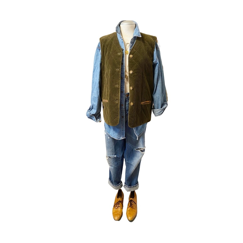 VINTAGE INSPIRED - MENS CORDUROY QUILTED VEST